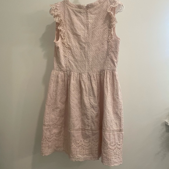 LOFT Pink Eyelet Dress SZ 8 - Picture 3 of 6